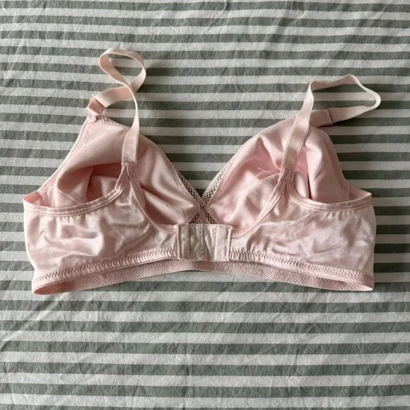 Pink Satin Vintage Bra No 81 D 8 - Picture 2 of 3